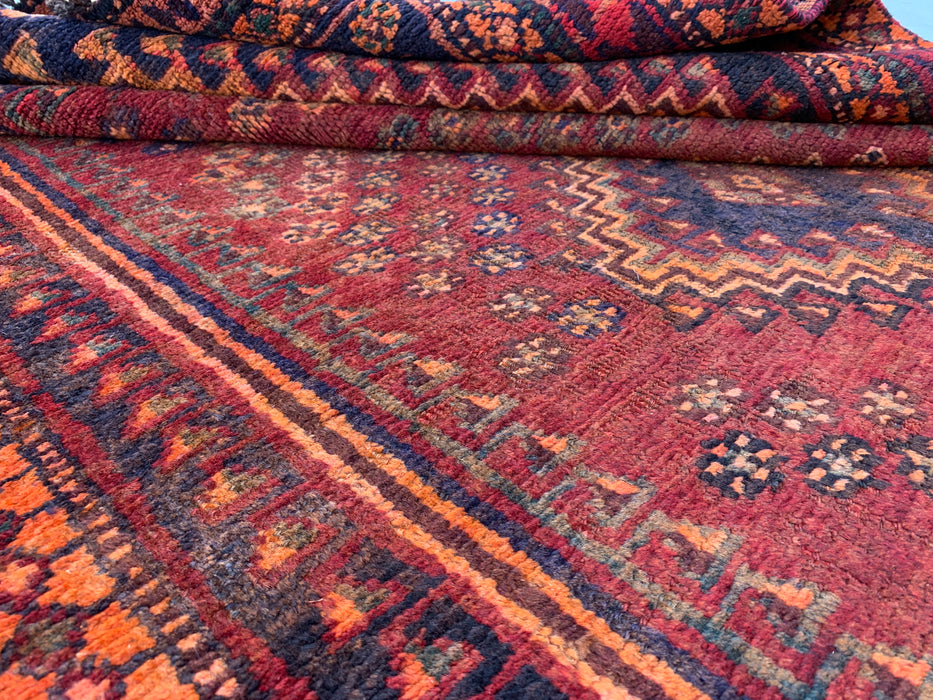 7'3 x 5'1 Hand-Knotted Persian Wool Rug - Faded Rust Tribal Medallion Design - KBHM-1013