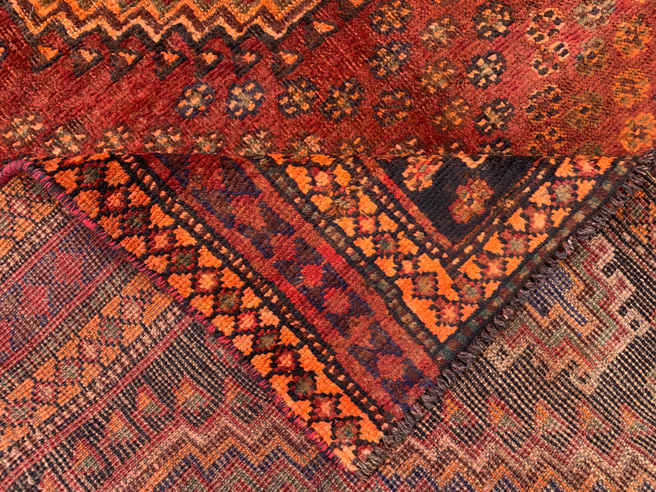 7'3 x 5'1 Hand-Knotted Persian Wool Rug - Faded Rust Tribal Medallion Design - KBHM-1013
