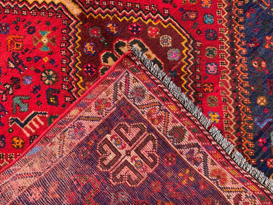9'9 x 3'11 Hand-Knotted Persian Wool Runner - Red Tribal Medallion Design - KBHM-1014
