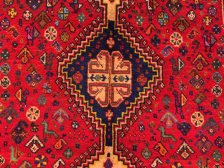9'9 x 3'11 Hand-Knotted Persian Wool Runner - Red Tribal Medallion Design - KBHM-1014