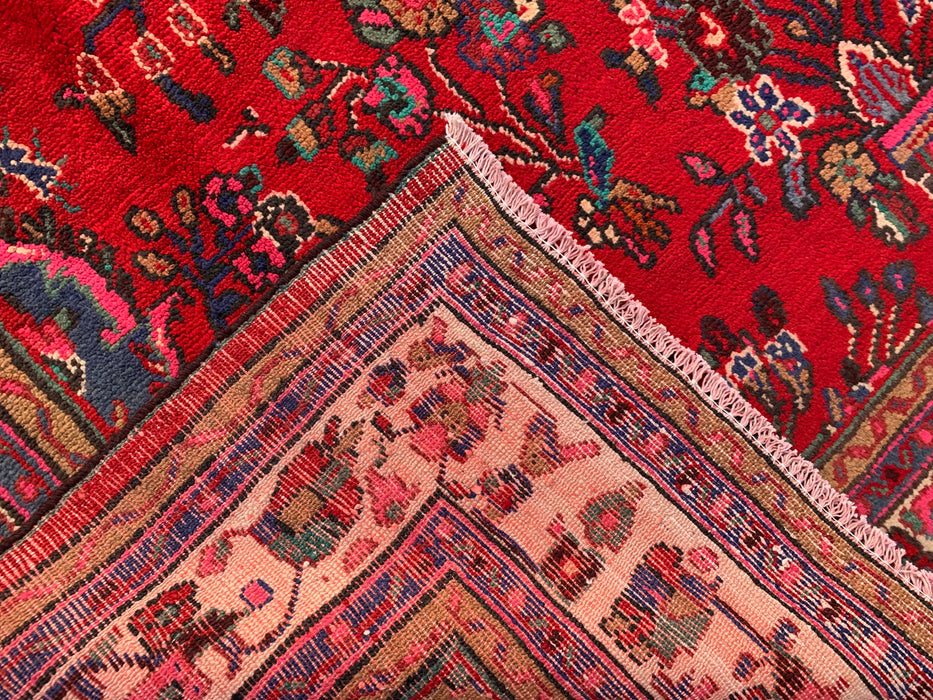 10'7 x 6'11 Hand-Knotted Persian Wool Rug - Red Floral Medallion Design - KBHM-1015