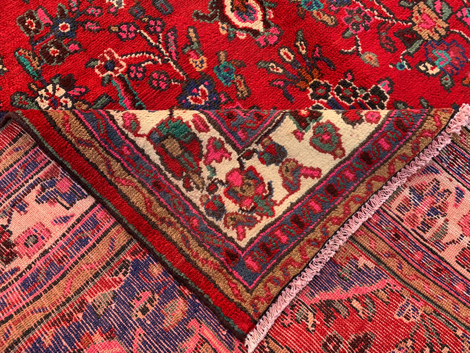 10'7 x 6'11 Hand-Knotted Persian Wool Rug - Red Floral Medallion Design - KBHM-1015