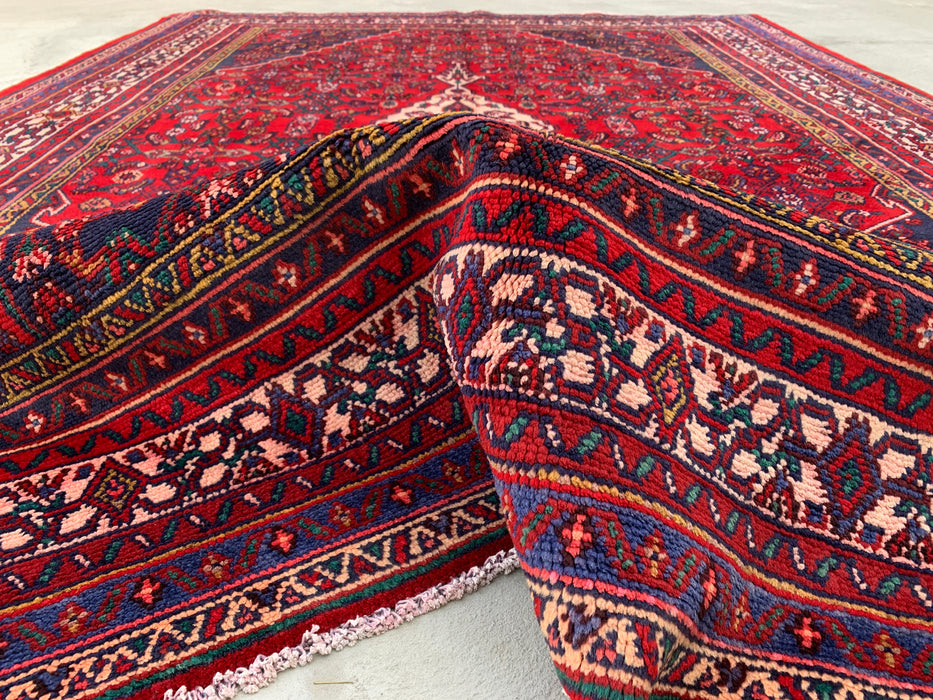 9'11 x 6'11 Hand-Knotted Persian Wool Rug - Red Medallion Design - KBHM-1016