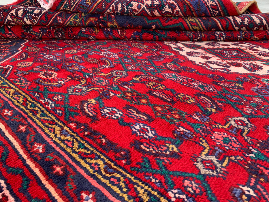 9'11 x 6'11 Hand-Knotted Persian Wool Rug - Red Medallion Design - KBHM-1016