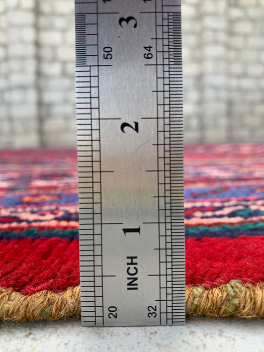 9'11 x 6'11 Hand-Knotted Persian Wool Rug - Red Medallion Design - KBHM-1016