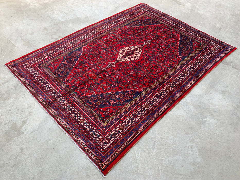 9'11 x 6'11 Hand-Knotted Persian Wool Rug - Red Medallion Design - KBHM-1016