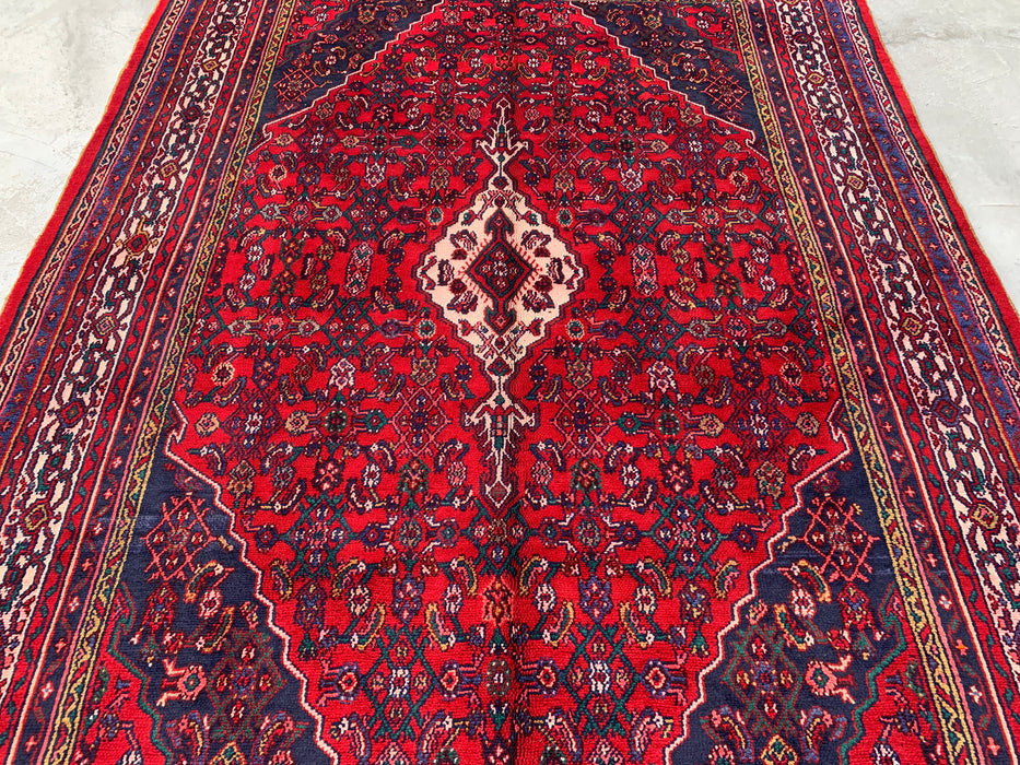 9'11 x 6'11 Hand-Knotted Persian Wool Rug - Red Medallion Design - KBHM-1016