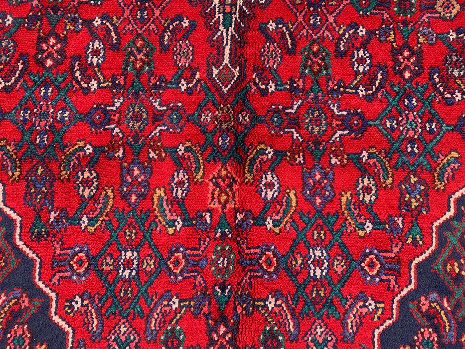 9'11 x 6'11 Hand-Knotted Persian Wool Rug - Red Medallion Design - KBHM-1016