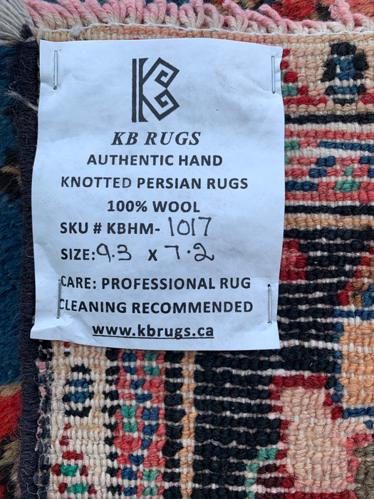 9'3 x 7'2 Hand-Knotted Persian Wool Rug - Red Floral Medallion Design - KBHM-1017