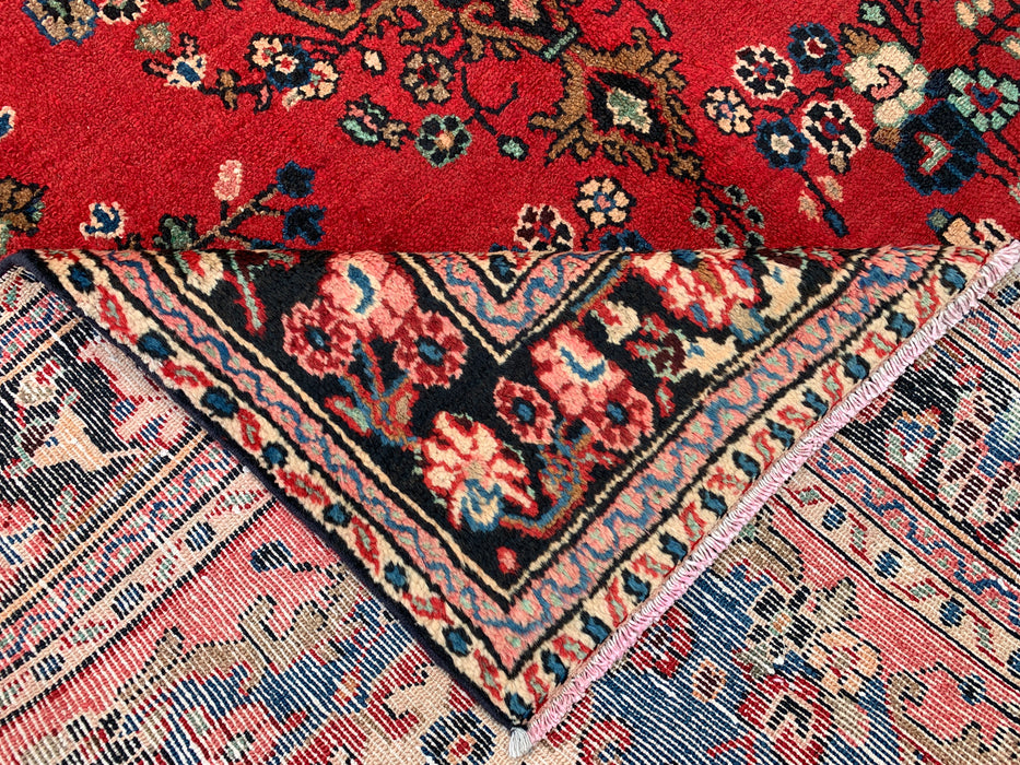 9'3 x 7'2 Hand-Knotted Persian Wool Rug - Red Floral Medallion Design - KBHM-1017