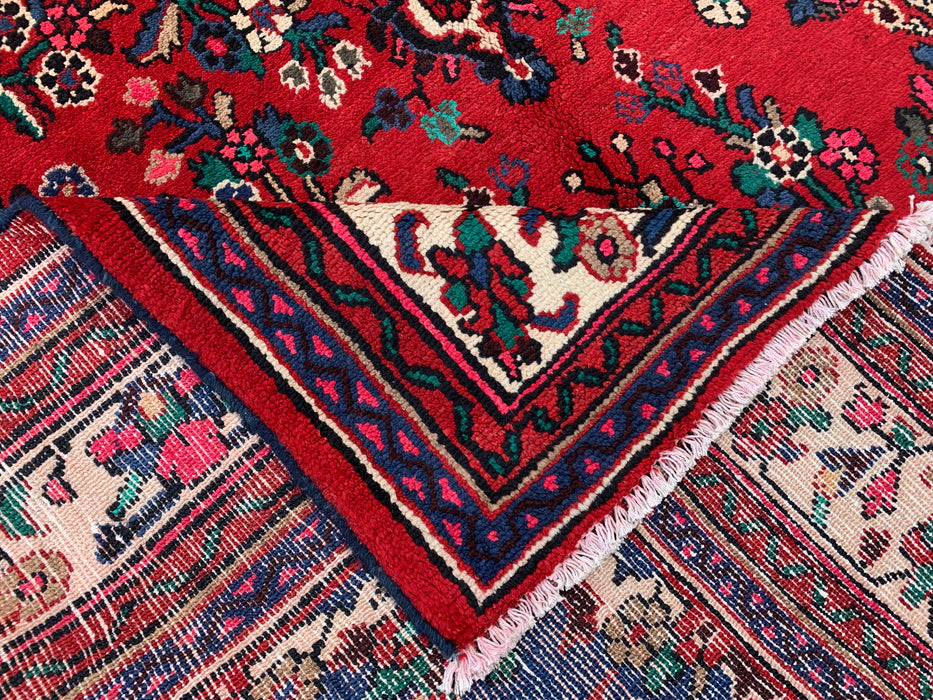 10'0 x 6'10 Hand-Knotted Persian Wool Rug - Red Floral Medallion Design - KBHM-1018