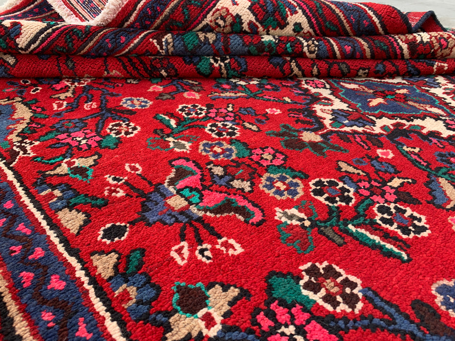 10'0 x 6'10 Hand-Knotted Persian Wool Rug - Red Floral Medallion Design - KBHM-1018