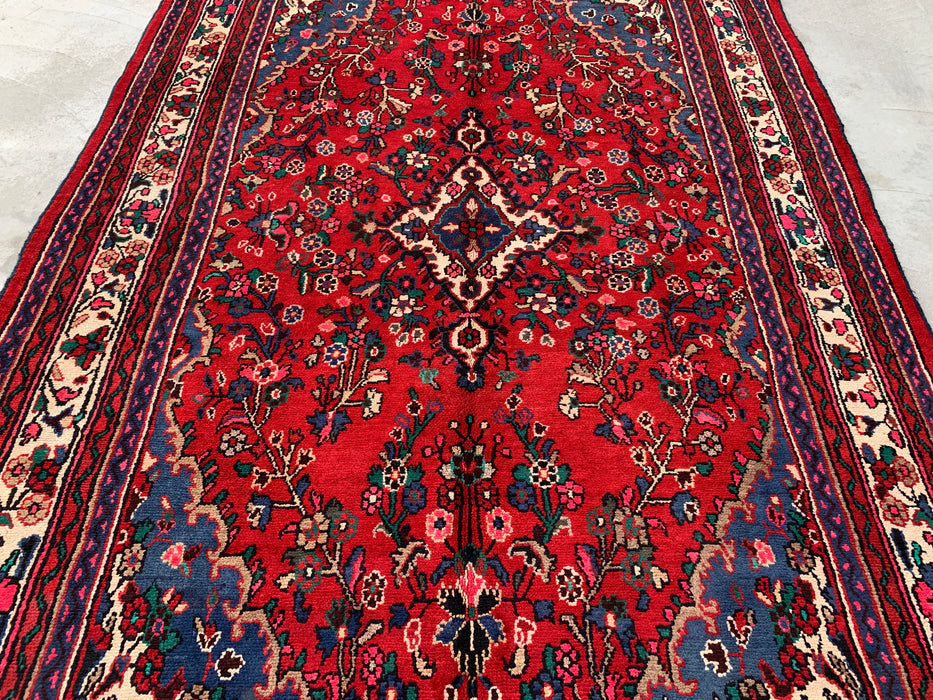 10'0 x 6'10 Hand-Knotted Persian Wool Rug - Red Floral Medallion Design - KBHM-1018