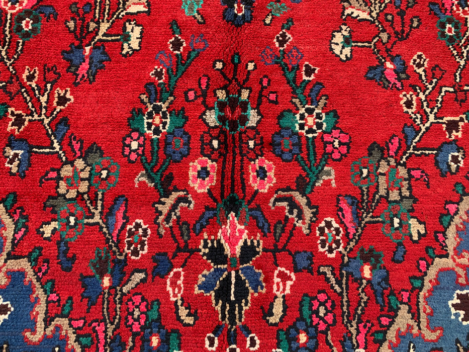 10'0 x 6'10 Hand-Knotted Persian Wool Rug - Red Floral Medallion Design - KBHM-1018