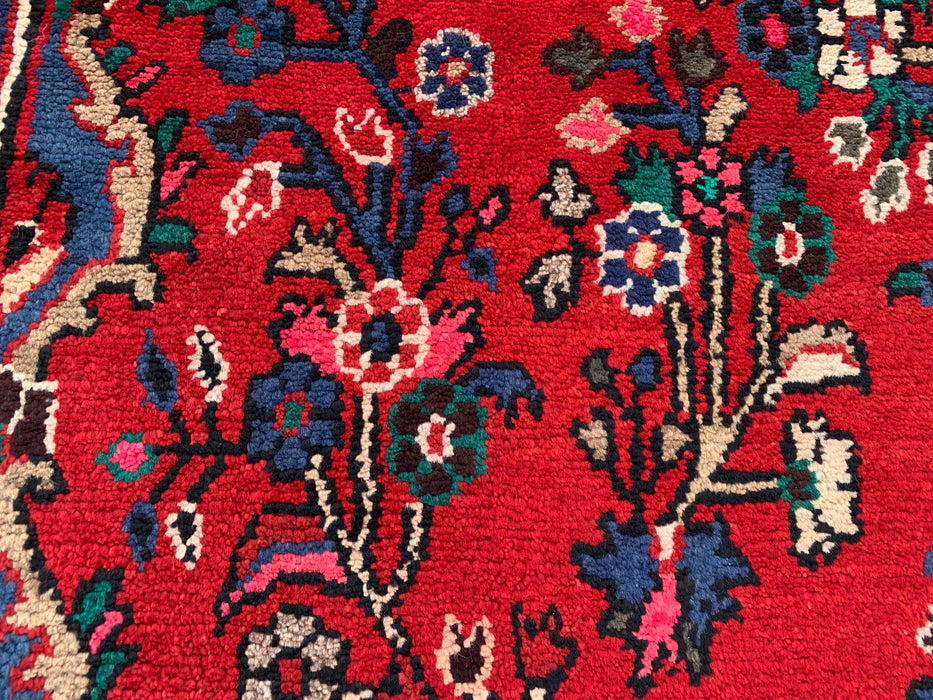 10'0 x 6'10 Hand-Knotted Persian Wool Rug - Red Floral Medallion Design - KBHM-1018
