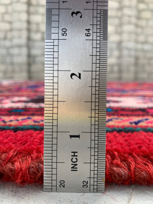 9'7 x 6'9 Hand-Knotted Persian Wool Rug - Red Floral Medallion Design - KBHM-1019