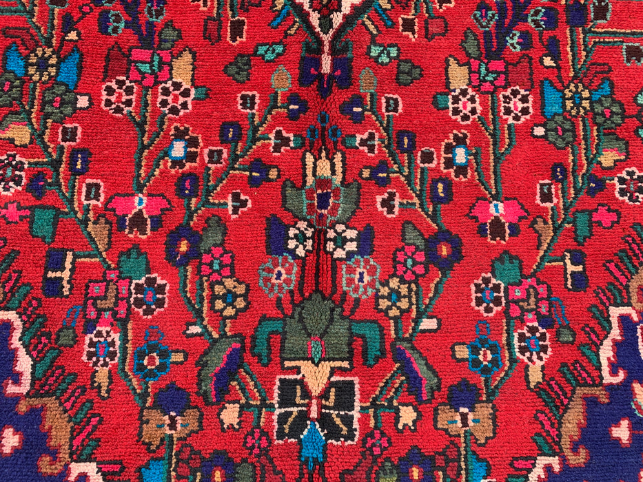 9'7 x 6'9 Hand-Knotted Persian Wool Rug - Red Floral Medallion Design - KBHM-1019
