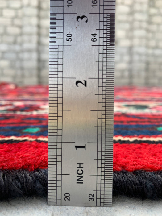 9'11 x 6'11 Hand-Knotted Persian Wool Rug - Red Floral Medallion Design - KBHM-1020