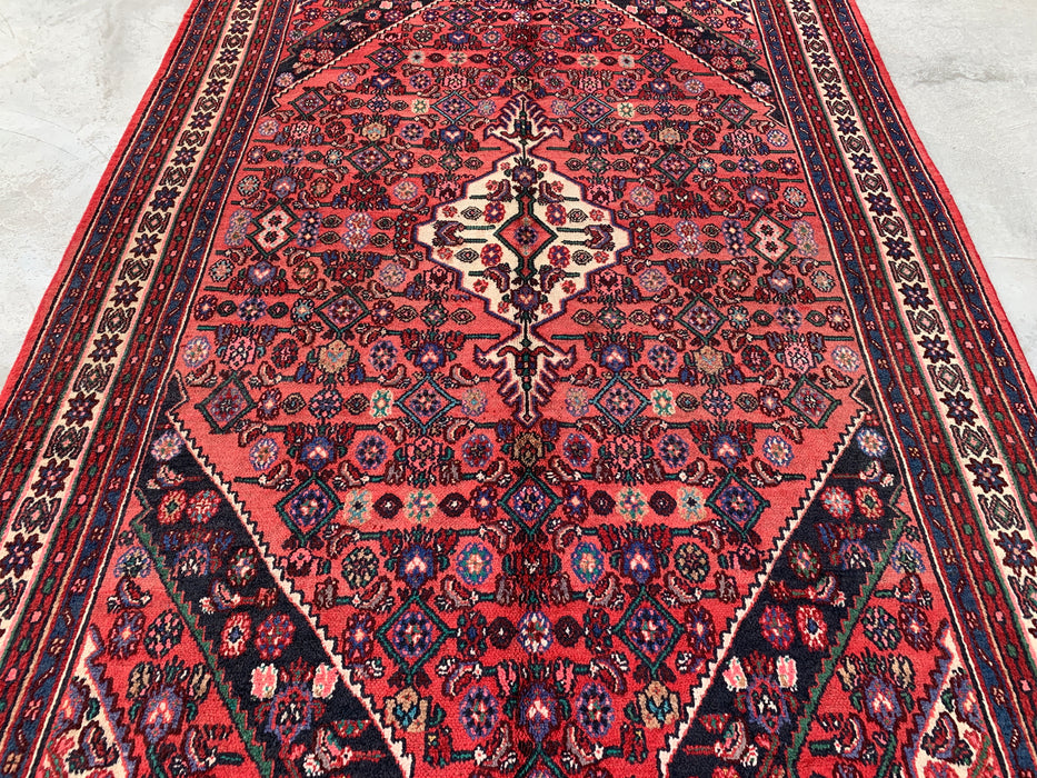 Handmade Persian Wool Area Rug 7x10 - Coral Geometric Medallion Persian Style Rug - Exact Size 9'11" x 6'9" - KBHM-1021