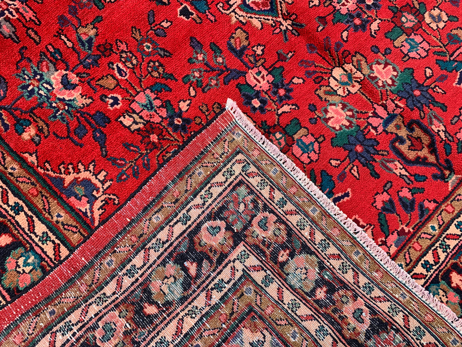 9'11 x 6'11 Hand-Knotted Persian Wool Rug - Red Floral Medallion Design - KBHM-1022
