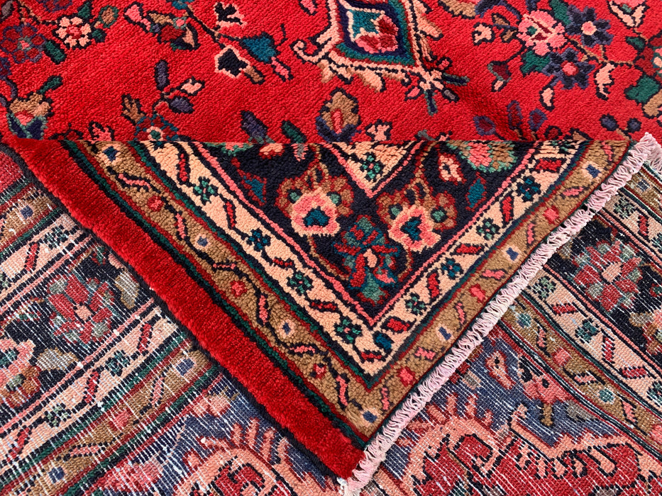 9'11 x 6'11 Hand-Knotted Persian Wool Rug - Red Floral Medallion Design - KBHM-1022
