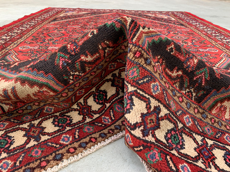 9'10 x 7'1 Hand-Knotted Persian Wool Rug - Coral Geometric Medallion Design - KBHM-1023