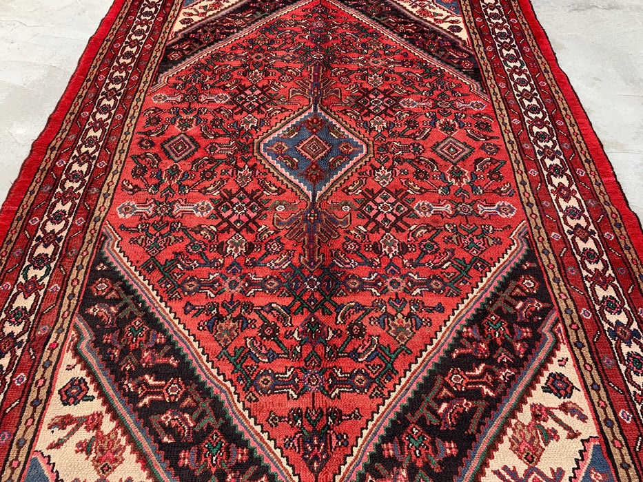 9'10 x 7'1 Hand-Knotted Persian Wool Rug - Coral Geometric Medallion Design - KBHM-1023