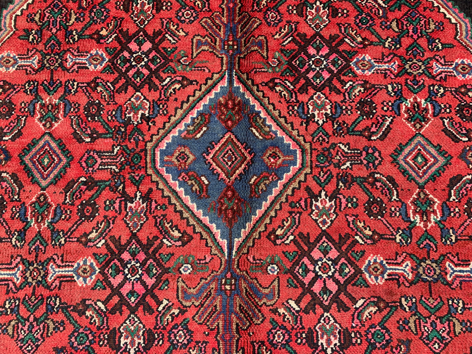 9'10 x 7'1 Hand-Knotted Persian Wool Rug - Coral Geometric Medallion Design - KBHM-1023