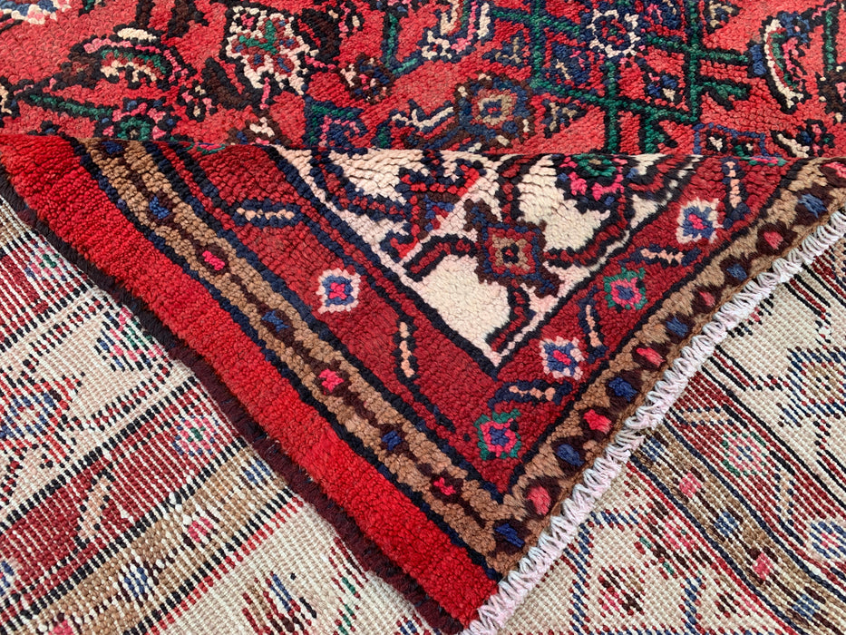 9'10 x 7'1 Hand-Knotted Persian Wool Rug - Coral Geometric Medallion Design - KBHM-1023