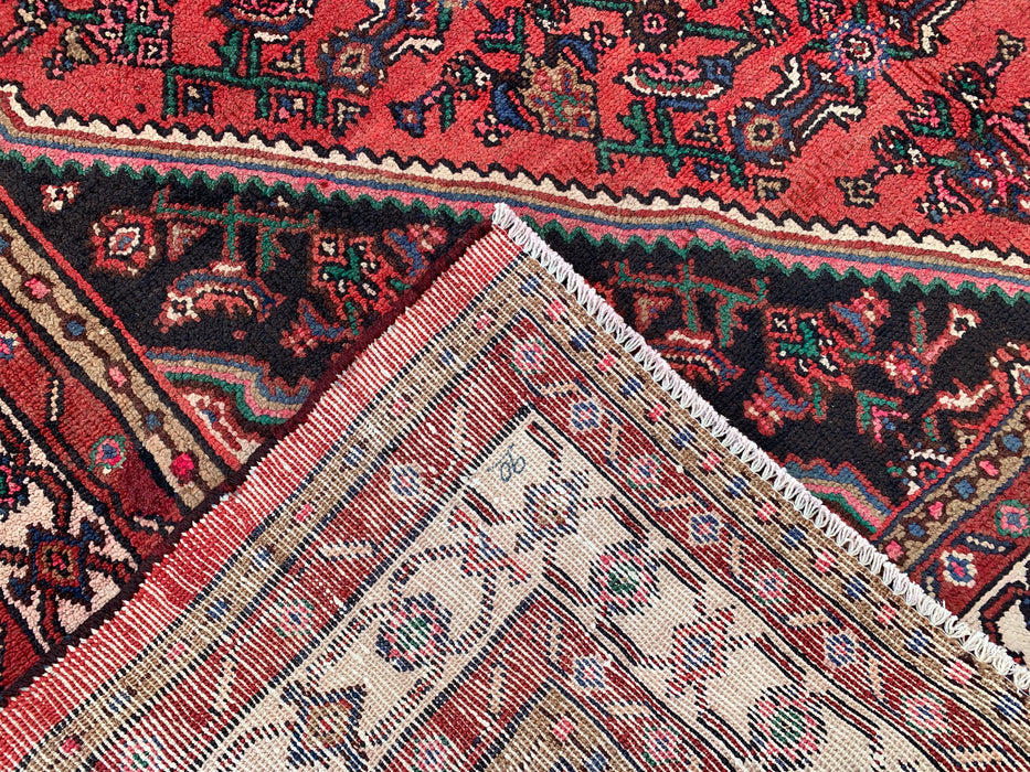 9'10 x 7'1 Hand-Knotted Persian Wool Rug - Coral Geometric Medallion Design - KBHM-1023