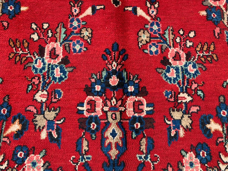 Handmade Persian  Wool Area Rug 7x10 - Red, Navy & Ivory Traditional Medallion Persian Style Rug - Exact Size 9'11" x 7'1" - KBHM-1025