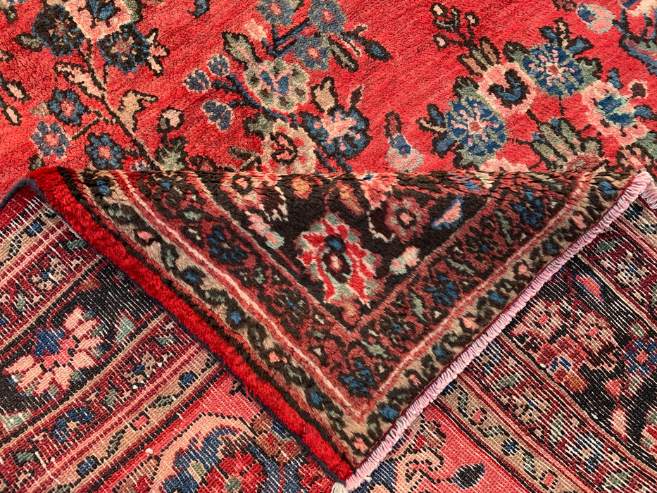 Handmade Persian Wool Area Rug 7x10 - Red, Blue & Ivory Traditional Medallion Persian Style Rug - Exact Size 10'3" x 7'0" - KBHM-1027