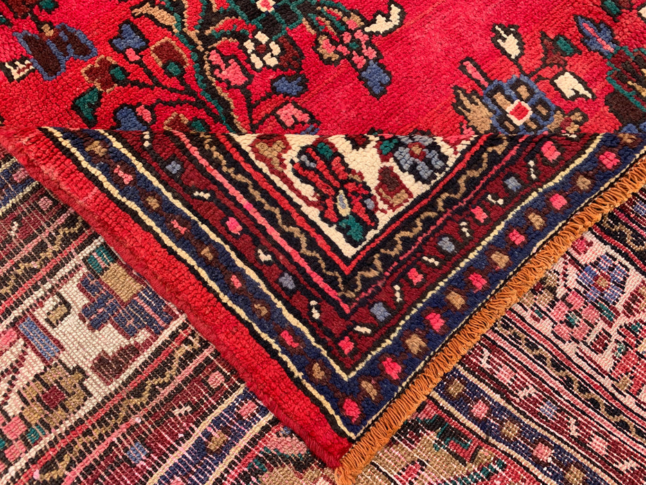 Handmade Persian Wool Area Rug 7x10 - Red, Blue & Ivory Traditional Medallion Persian Style Rug - Exact Size 10'2" x 7'3" - KBHM-1028