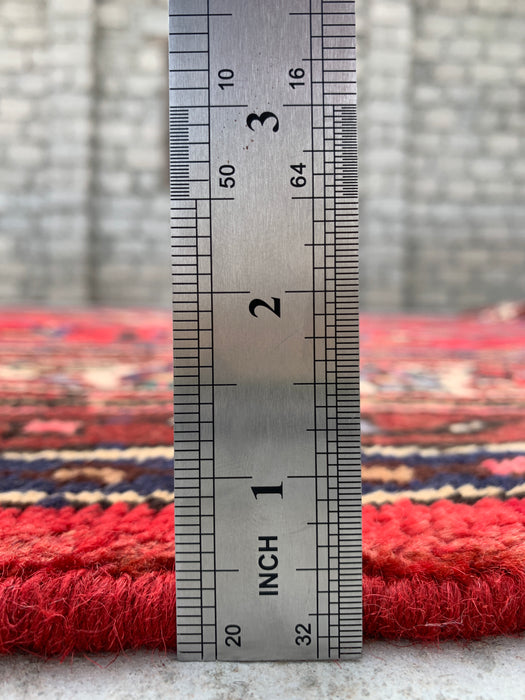Handmade Persian Wool Area Rug 7x10 - Red, Blue & Ivory Traditional Medallion Persian Style Rug - Exact Size 10'2" x 7'3" - KBHM-1028
