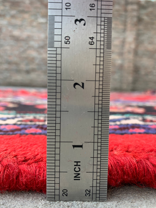 Handmade Persian Wool Area Rug 7x10 - Red, Blue & Ivory Traditional Medallion Persian Style Rug - Exact Size 10'4" x 7'1" - KBHM-1032