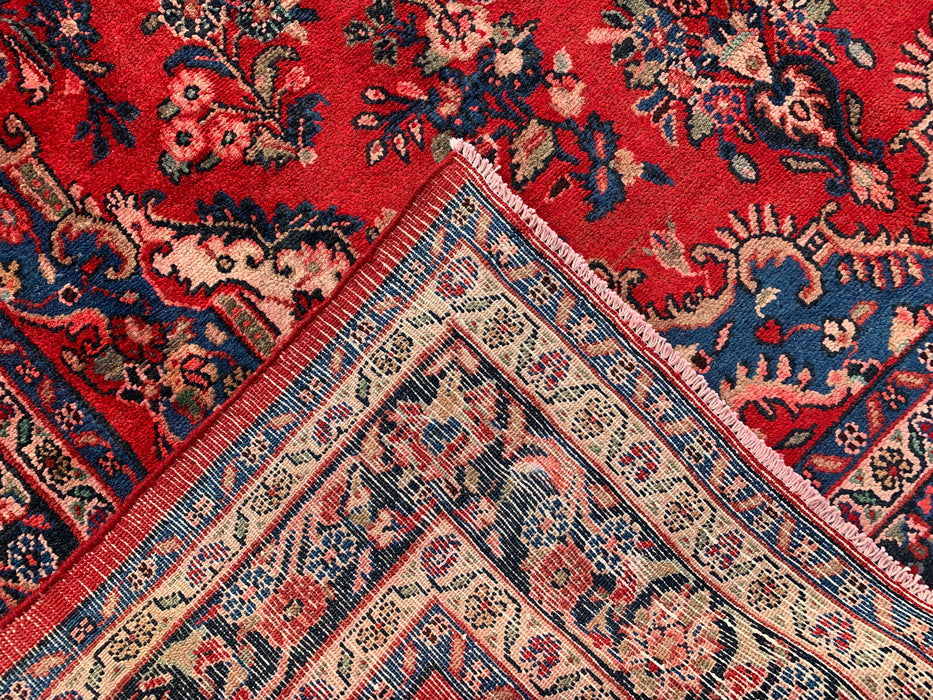 Handmade Persian Wool Area Rug 7x10 - Red, Blue & Ivory Traditional Medallion Persian Style Rug - Exact Size 9'11" x 7'0" - KBHM-1034
