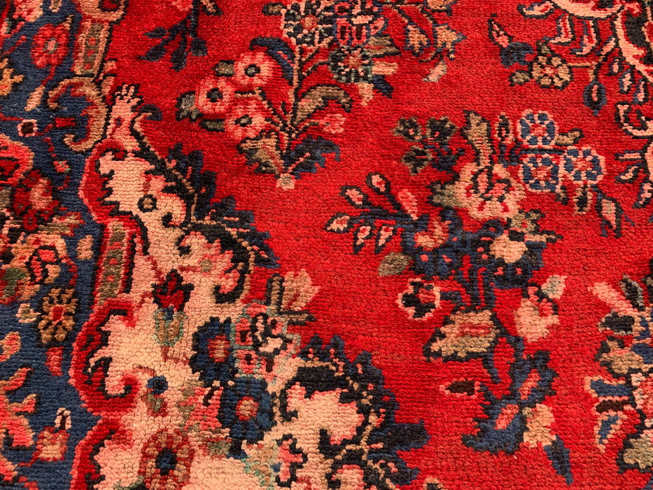 Handmade Persian Wool Area Rug 7x10 - Red, Blue & Ivory Traditional Medallion Persian Style Rug - Exact Size 9'11" x 7'0" - KBHM-1034