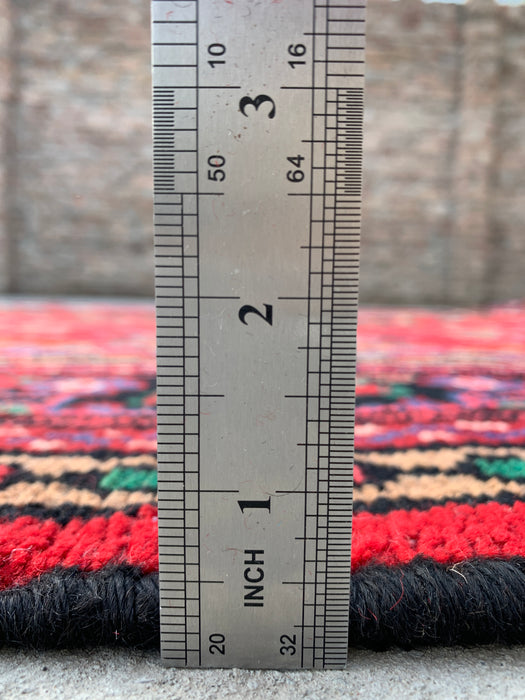 Handmade Persian Wool Area Rug 7x10 - Red, Blue & Ivory Traditional Medallion Persian Style Rug - Exact Size 10'0" x 7'3" - KBHM-1039