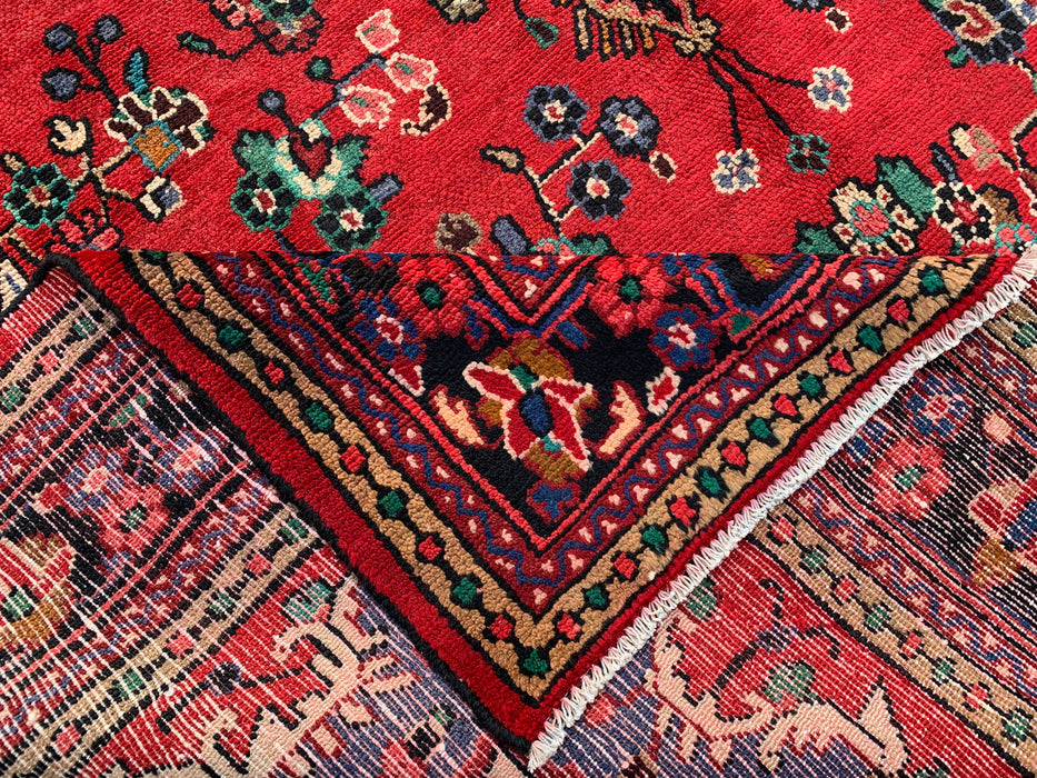 Handmade Persian Wool Area Rug 7x10 - Red, Blue & Ivory Traditional Medallion Persian Style Rug - Exact Size 10'0" x 7'3" - KBHM-1039