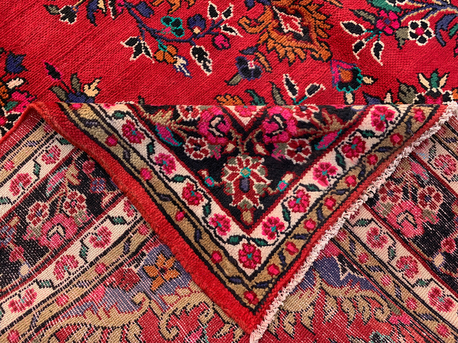 10'4 x 6'11 Hand-Knotted Persian Wool Rug in Red, Blue & Ivory Traditional Medallion Design | KBHM-1040