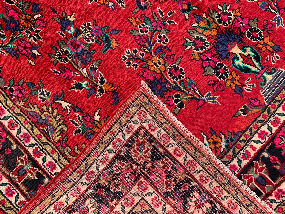 10'4 x 6'11 Hand-Knotted Persian Wool Rug in Red, Blue & Ivory Traditional Medallion Design | KBHM-1040