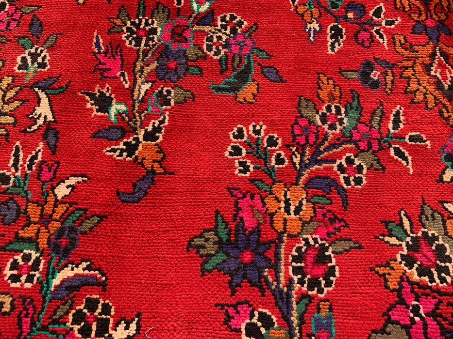 10'4 x 6'11 Hand-Knotted Persian Wool Rug in Red, Blue & Ivory Traditional Medallion Design | KBHM-1040