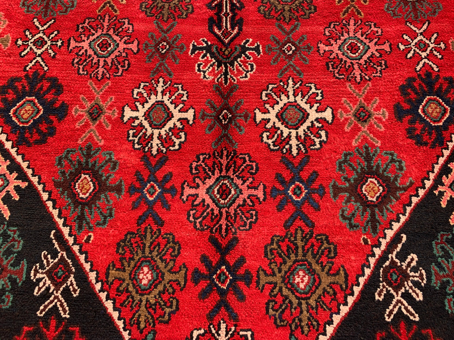 10'3 x 7'4 Hand-Knotted Persian Wool Rug in Red, Ivory & Navy Traditional Geometric Medallion Design | KBHM-1044
