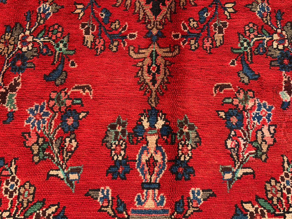 Handmade Persian Wool Area Rug 7x10 - Red, Blue & Ivory Traditional Medallion Persian Style Rug - Exact Size 9'8" x 7'0" - KBHM-1047
