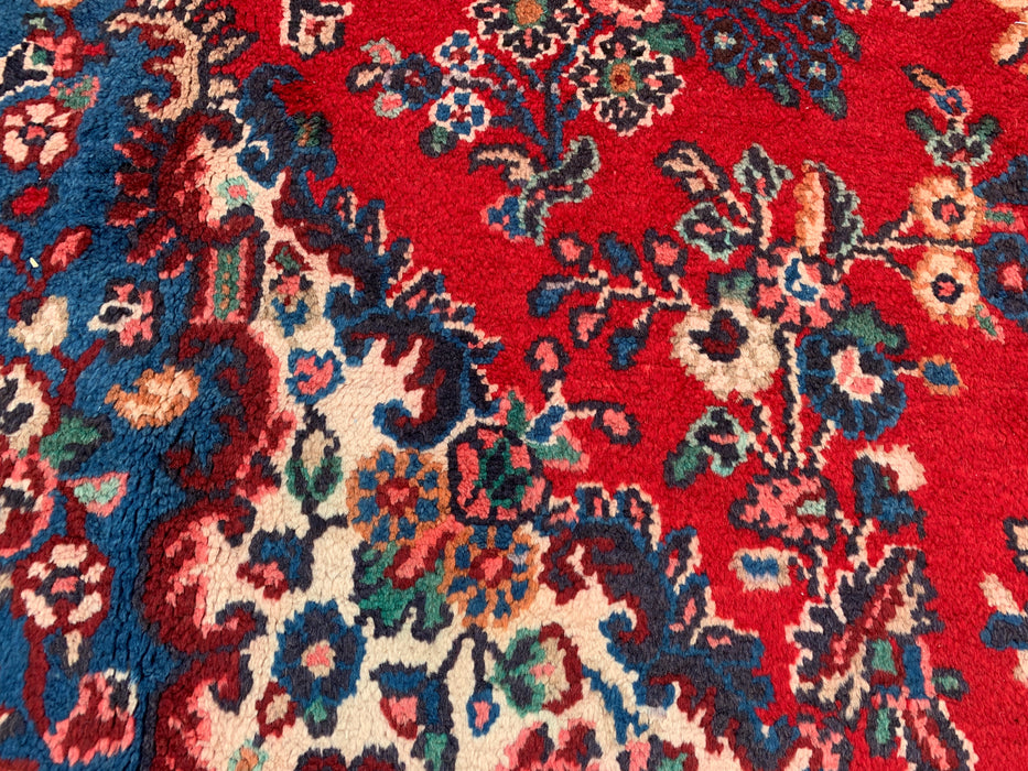 11'8 x 8'9 Hand-Knotted Persian Wool Rug in Red, Blue & Ivory Traditional Medallion Design | KBHM-1058