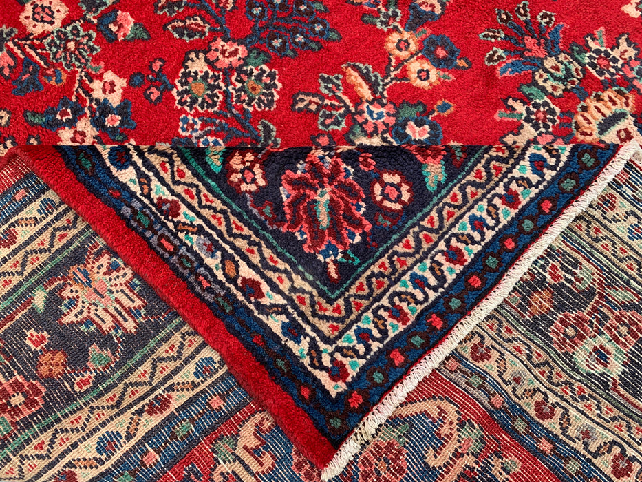 11'8 x 8'9 Hand-Knotted Persian Wool Rug in Red, Blue & Ivory Traditional Medallion Design | KBHM-1058