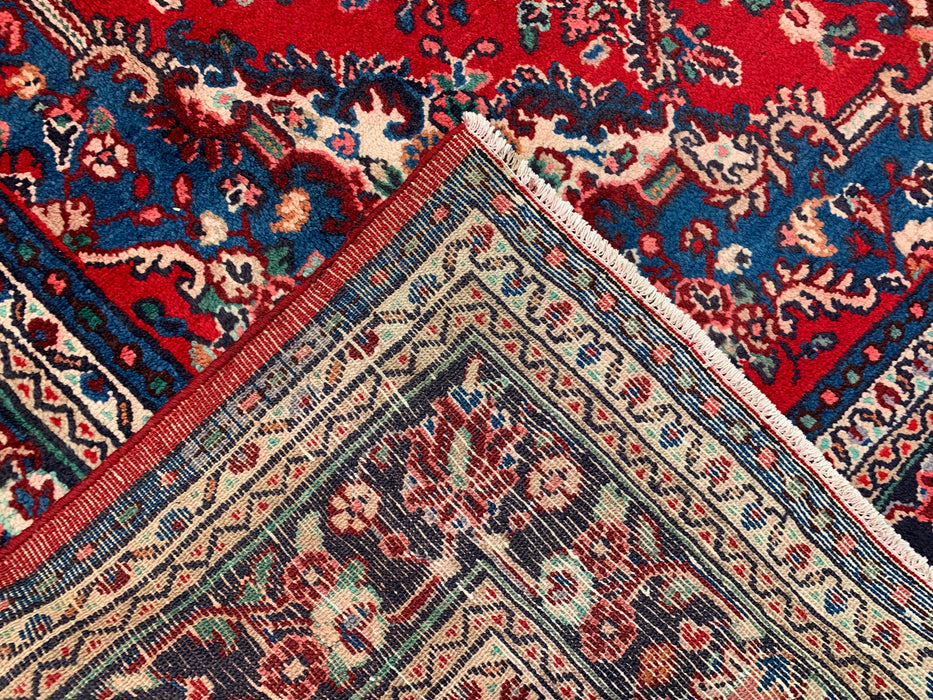 11'8 x 8'9 Hand-Knotted Persian Wool Rug in Red, Blue & Ivory Traditional Medallion Design | KBHM-1058