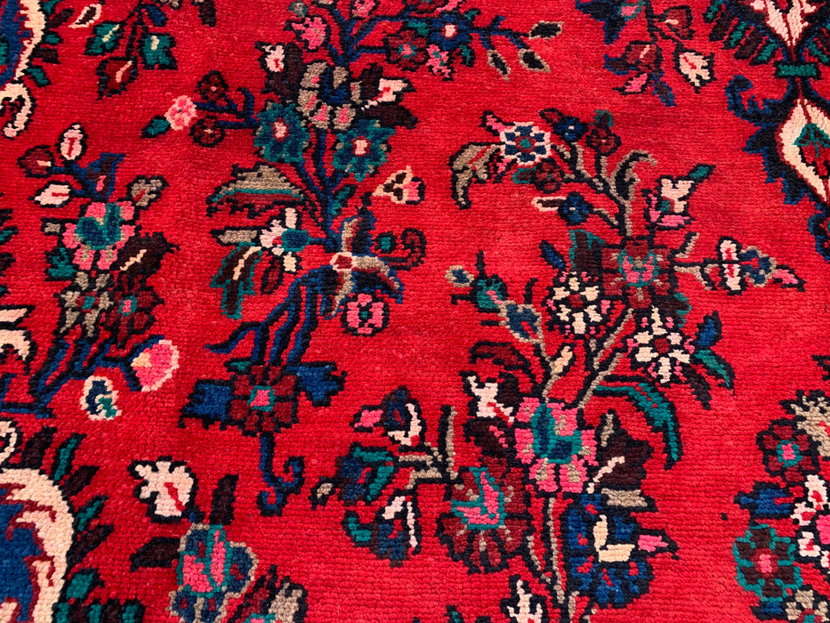 11'8 x 8'11 Hand-Knotted Persian Wool Rug in Red, Blue & Ivory Traditional Medallion Design | KBHM-1060