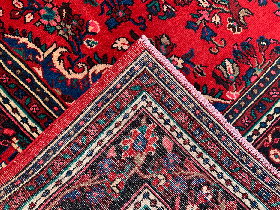 11'8 x 8'11 Hand-Knotted Persian Wool Rug in Red, Blue & Ivory Traditional Medallion Design | KBHM-1060