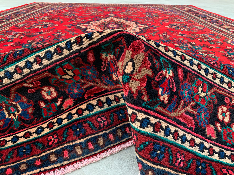 11'8 x 8'11 Hand-Knotted Persian Wool Rug in Red, Blue & Ivory Traditional Medallion Design | KBHM-1060